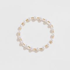 Gold-Plated Pearl Copper Bracelet