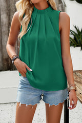 Ruched Mock Neck Tank