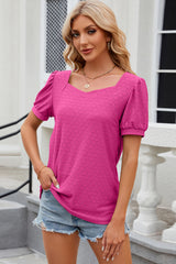Eyelet Short Sleeve Top