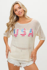 BiBi US Flag Theme Knit Cover Up