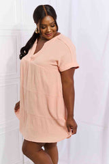 HEYSON Easy Going Full Size Gauze Tiered Ruffle Mini Dress