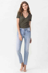 Lovervet Full Size Andrea Midrise Crop Straight Jeans