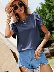 Petal Sleeve Round Neck Top