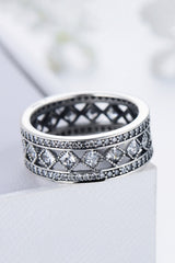 925 Sterling Silver Cutout Cubic Zirconia Ring