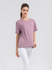 Round Neck Short Sleeve Active Top
