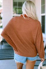 Half-Button Collared Long Sleeve Top