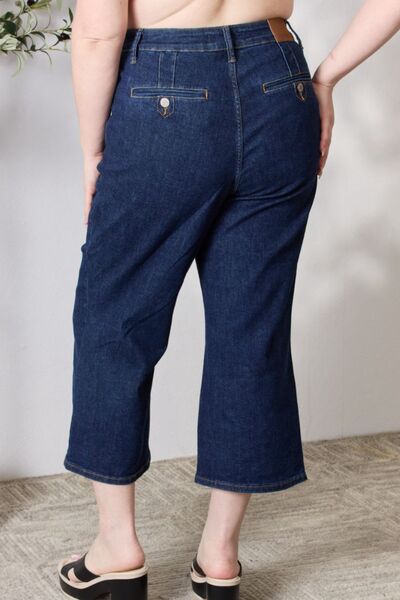 Judy Blue Full Size High Waist Cropped Wide Leg Jeans