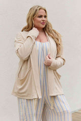 HEYSON Full Size Soft Ribbed Open Front Cardigan