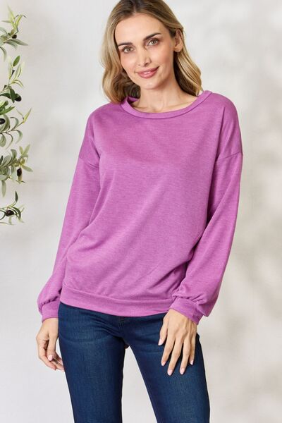 BiBi Tie Back Drop Shoulder Long Sleeve Top