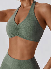 Halter Neck Sleeveless Sports Bra