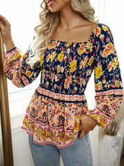 Square Neck Printed Blouse