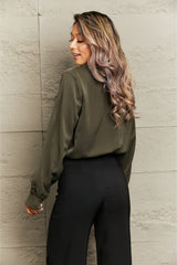 Lapel Collar Long Sleeve Blouse