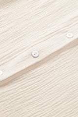 Textured Johnny Collar Short Sleeve Romper